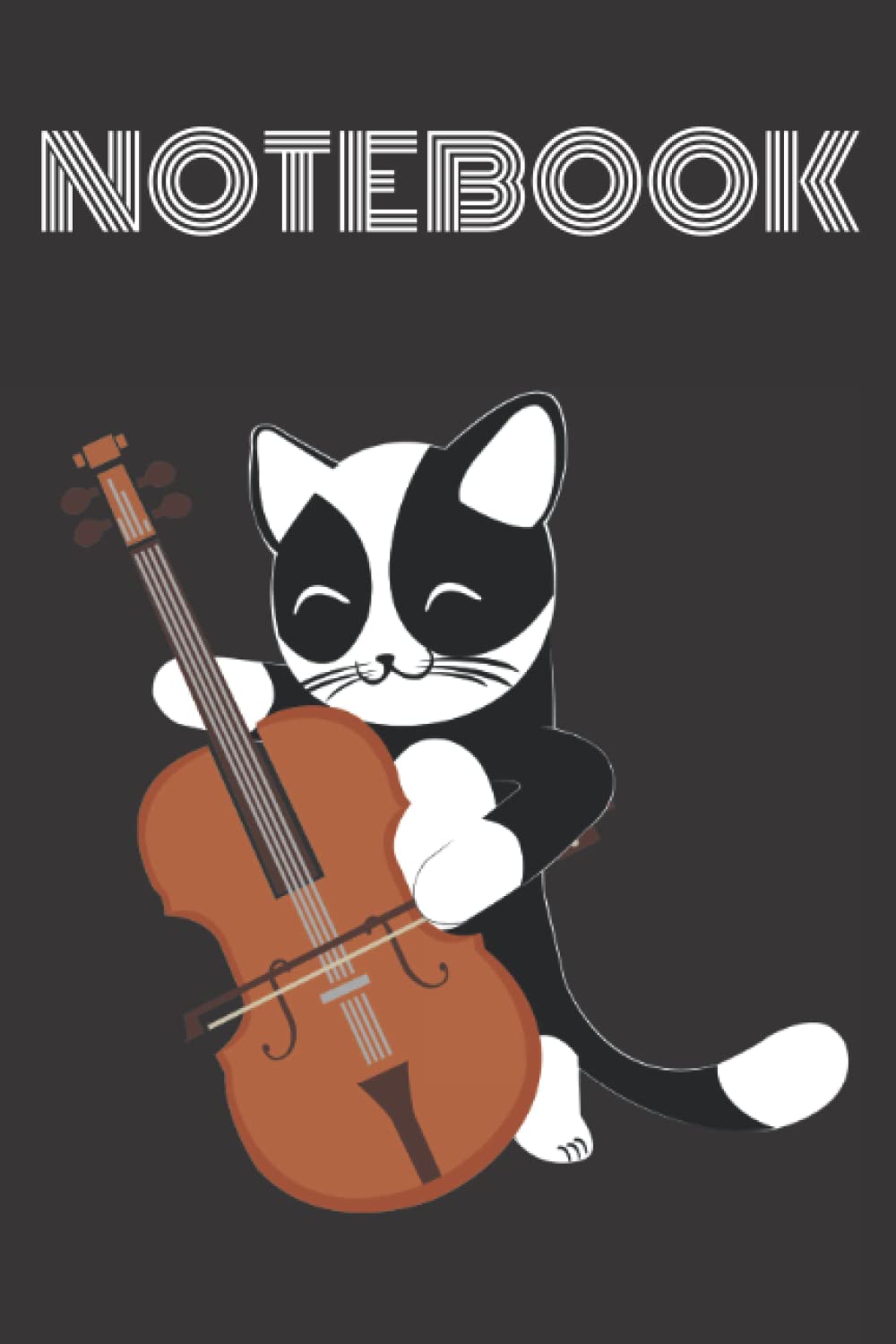 Notebook Cat Playing Cello: Journal 120 Pages 6x9 in Instrument Music Gift, Cat Lovers