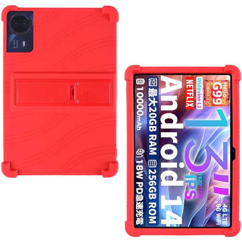 Coque silicone TECLAST T65Max rouge pour eviter les rayures sur l ecran de votre tablette 13 pouces