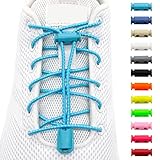 BENMAX SPORTS 1 Paar Schnürsenkel ohne Binden - Elastische Gummi Schuhbänder, Elastisch Schnellverschluss Elastic Shoelaces, Kinder Schuhe Zubehör (Türkis, 1 Paar)