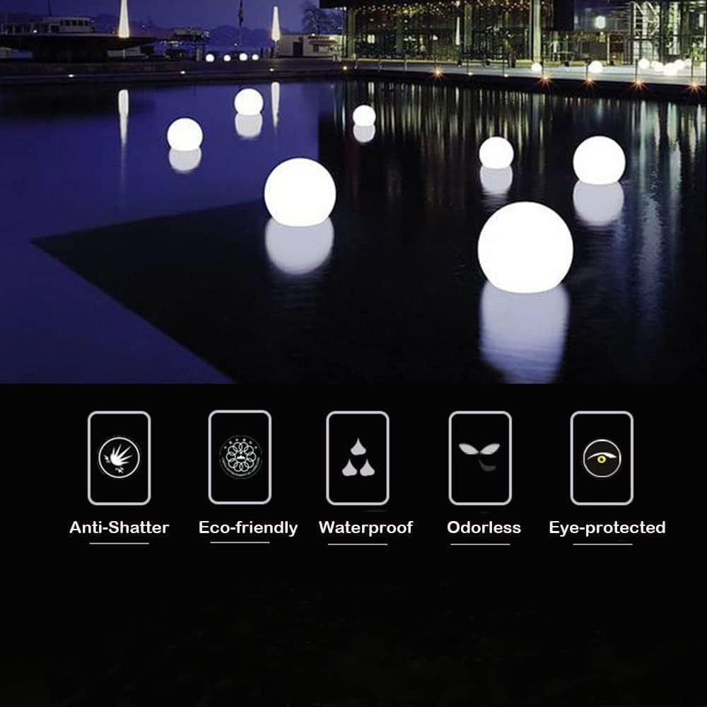 LIQS LED Bal Mood Lichten, Oplaadbare RGB Lamp, Kleur Veranderende Nachtlichten, Waterdicht drijvend licht, 16 Kleur Verandering V24 Flash Modes met Afstandsbediening (25CM