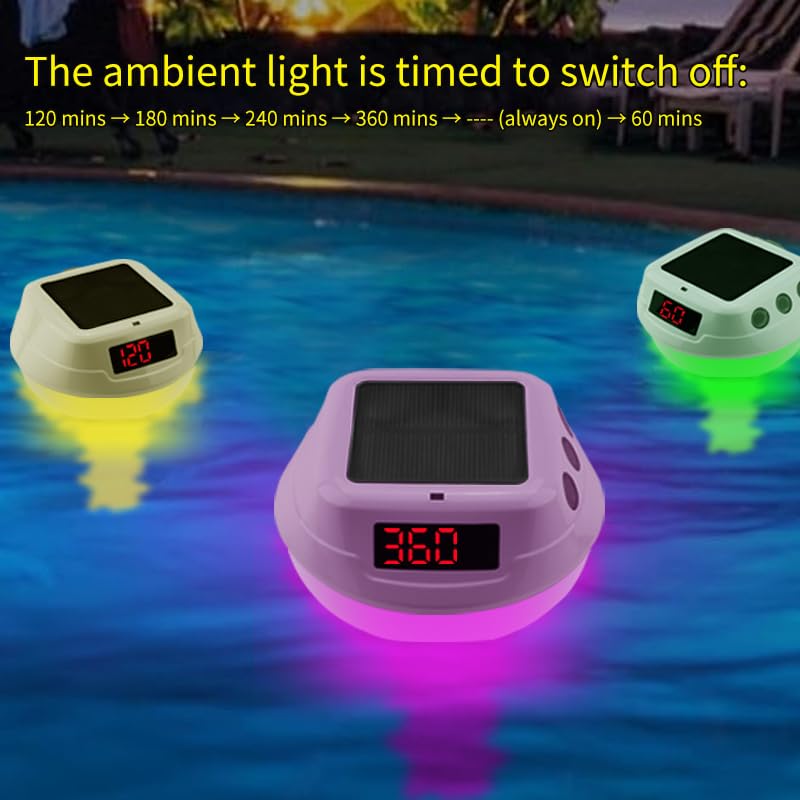 Energía solar para exteriores Termómetro flotante para piscina Sensor de agua Medidor de temperatura del agua con pantalla LED Piscina tubular impermeable GRB Luz LED (Blanco)