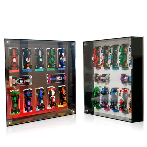 Image of WETCEAOM Display Wallboard for Lego 71049 - F1 Race Cars, Frame for Lego Car Wall Mount Display Lover, Models not Included, Size:10.63x10.63x1.97 inches (Black)