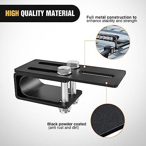 Image of Nilight LED Light Bar Mounting Bracket | Light Clip Bracket Non-Slip Design for Luggage Racks on SUVs, Off-Road Trucks and Other Vehicles Black