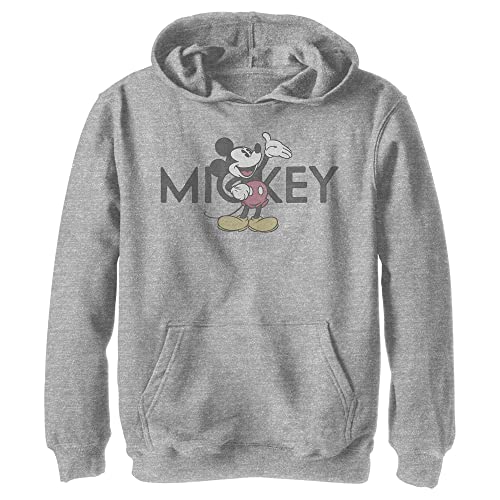 Disney Characters Pull à Capuche en Polaire Style Vintage Mickey Boys Taille S, Athletic Heather, S