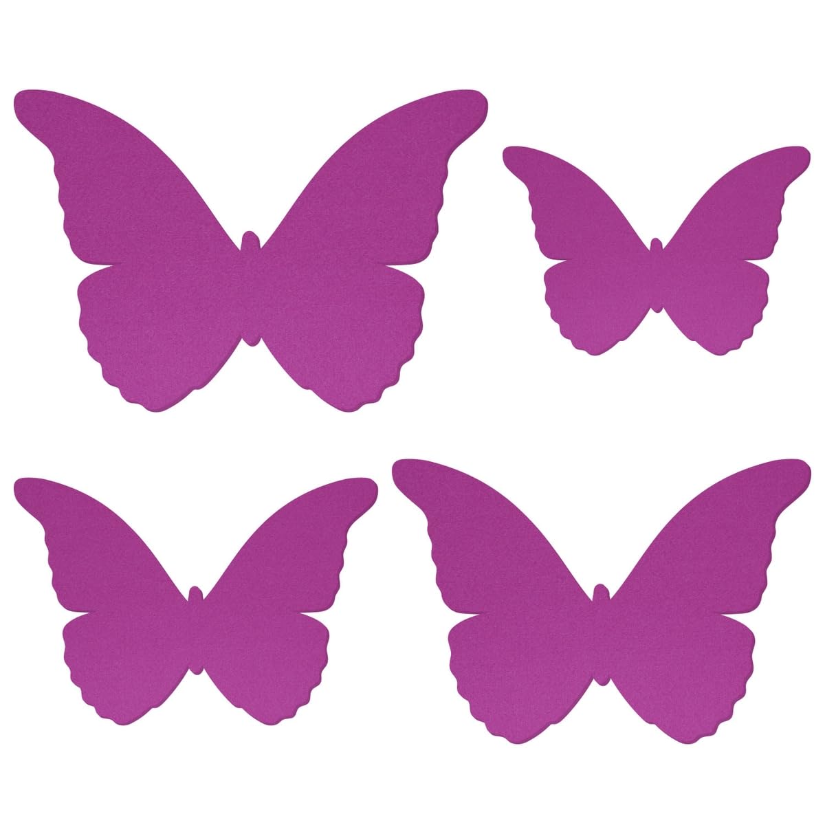 Mariposa de fieltro lila – Decoración para manualidades 3 – 60 cm, paquete con:50 unidades, ancho: 48 cm de ancho