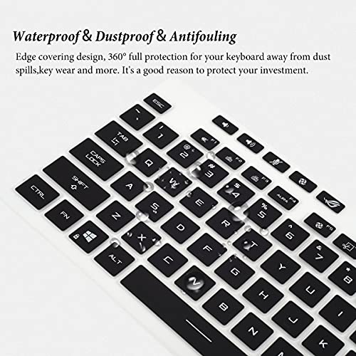 Image of Keyboard Cover Skin for 2021 New ASUS ROG Strix G15 Gaming Laptop G513QR G513QR-ES96, 15.6 inch ASUS ROG Strix G15 G513 G533 G533ZX-XS96 /AS94 Keyboard Skin[Not Fit for 2020 ASUS ROG Strix G15]-Black