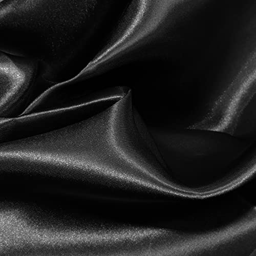 vacvelt charmeuse satin fabric by the yard 60 inch wide black satin fabric shiny amp soft cloth fabric silky satin fabric for bridal dress wedding decorations crafts sewing draping 1 yard