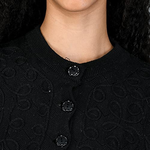 Image of LADYWILLINGTON Women Woollen Round Neck Sweater Heavy Front Long Kadai Cardigan Winter Wear Pure Wool Cardigan for Women Free Size Cotty Warm Cardigans with Side Pockets