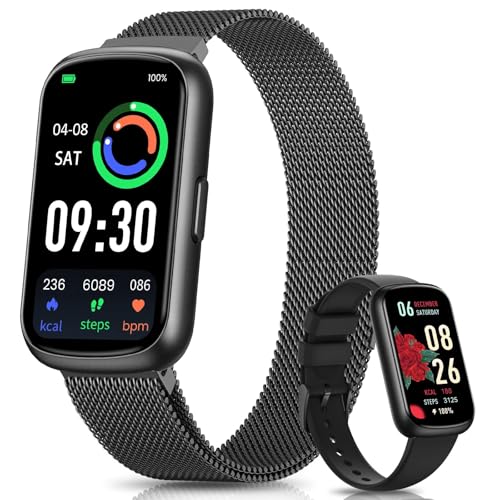 Image of RUXINGX Fitness Trackers,Smart Watches for Men Women with 24 /7 Heart Rate /SpO2 /Sleep Monitor, Fitness Watch with IP68 Waterproof, Health Activity Trackers for Android and iPhone Black