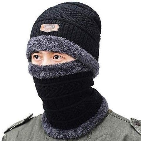 Wool Winter Cap & Muffler for Men & Women| Beanie Cap| 1 Set| Multicolor-image-28