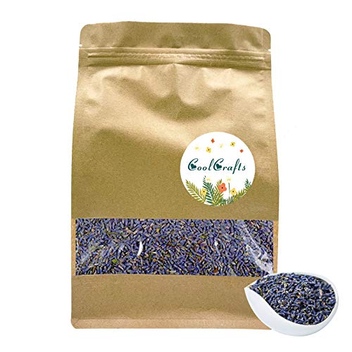 CoolCraft Dried Lavender Buds, Natural Dried Lavender Flowers for Soap, Candles, Lavender Sachet, Wedding Toss - 8 OZ