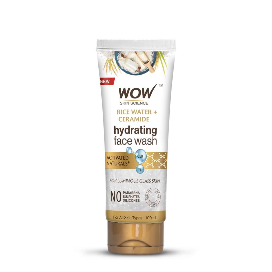 Rice Water & Ceramide Hydrating Face Wash | Brightens Skin | Tightens Pores | Locks in Moisture | Reduces Fine Lines | Improves Skin Elasticity | 100ml