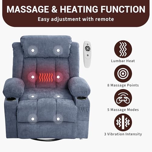 Sillón Plegable Relajante Azul con Masaje miniatura 3