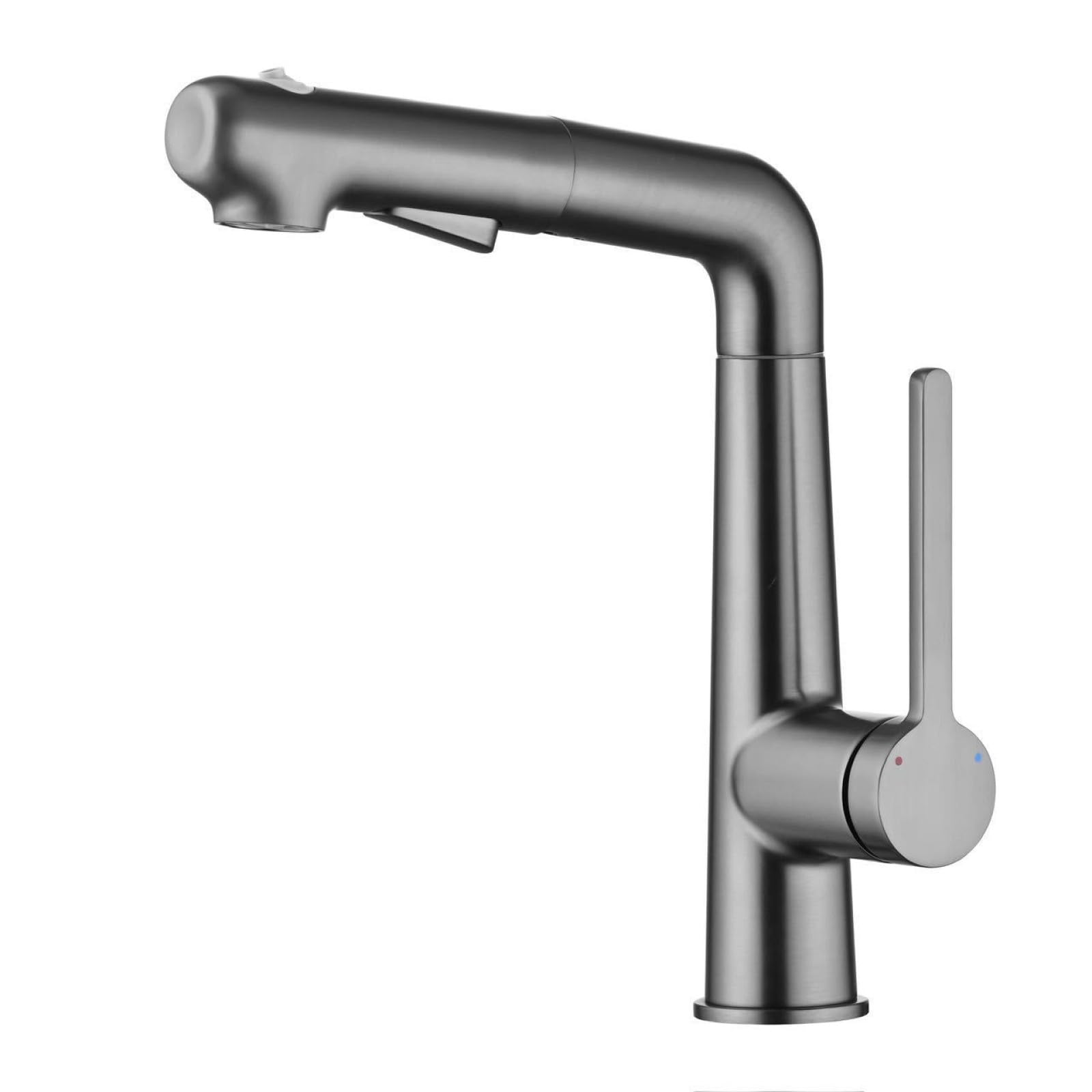Fanjubei Gray Zinc Alloy Hot And Cold Pull-Out Basin Faucet,
