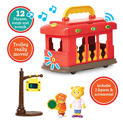 Daniel Tiger's Neighborhood Deluxe Electronic Trolley Vehicle With 2 Songs, 12 Phrases, Sounds & Light! Daniel & Mom Tiger Figures Included, For Ages 3+ #TOP2
