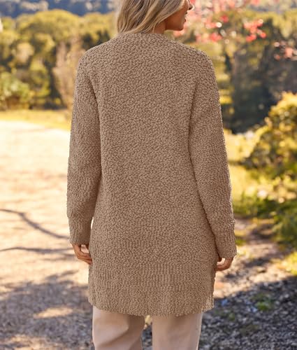Image of MEROKEETY Women's Long Sleeve Soft Chunky Knit Sweater Open Front Cardigans Outwear Coat