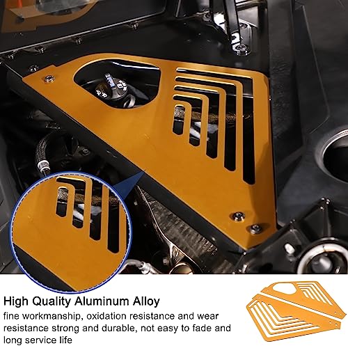Image of Daeiclru Engine Bay Panel Cover Compatible with Chevrolet Corvette C8 2020-2023, Aluminium Engine Protector Splash Shield, Left Right Engine Case Guards (Yellow)