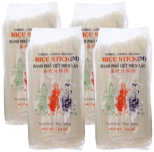 Three Ladies Brand Rice Stick, 14 oz (Pack of 4)