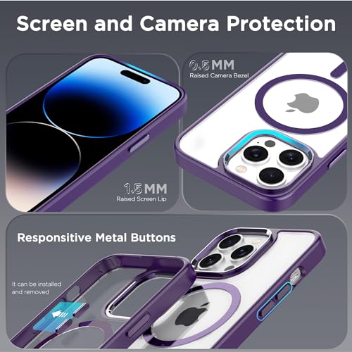 Image of CACOE Magnetic Case for iPhone 14 Pro Max 6.7 inch, Dark Purple