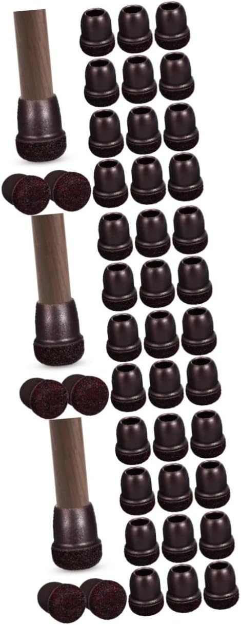 Tofficu 48pcs Round Chair Leg Caps Furniture Feet Protectors for Floor Resistant Glide Caps for Sofas Beds and Chairs Easy Installation Noise Reduction Fits Legs