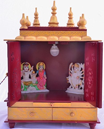 Templo de madera MDF de 47x30x60cm para altares religiosos de interior