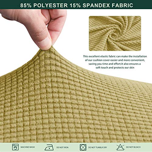 Image of CHUN YI Stretch Loveseat Couch Cushion Cover Suitable for 2 Settee, Sofa Seat Slipcover with Spandex Jacquard Fabric(Medium,Beige)