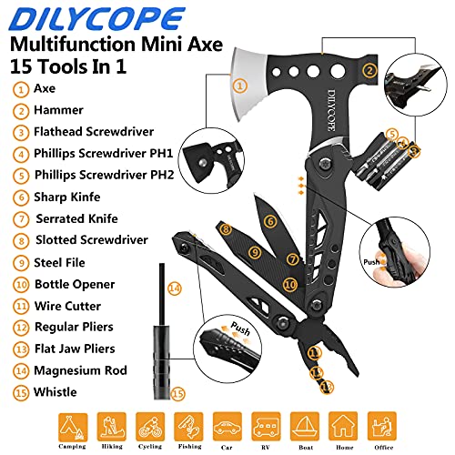Gifts For Him Boyfriend Husband,Multitool Axe Hammer Camping Accessories Survival Gear And Equipment,Camping Gear Hatchet Hunting Hiking Fishing,Mens Gifts Ideas For Men Dad Gifts #TOP1