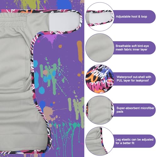 Image of Female Dog Diapers Reusable No Tail Hole Period Panties Washable 3 Pack Diapers Female for Docked-Tail Frenchie French Bulldog Boston Terrier Without Tail U-WWD01XS