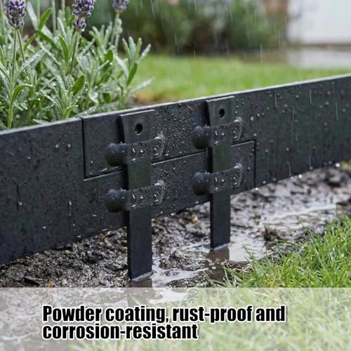 Otoolling 10 Pcs 12 Inch Metal Landscape Edging Stakes Black Garden Stakes by Otoolling - Used condition - Image 3