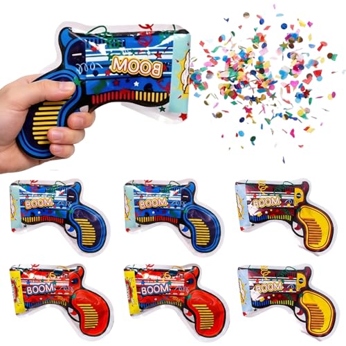 Confetti Cannons and Party Poppers Set of 20 Colourful Bursts for Wedding Exits and Birthday Celebrations Random Colours Measuring 18 by 12 cm