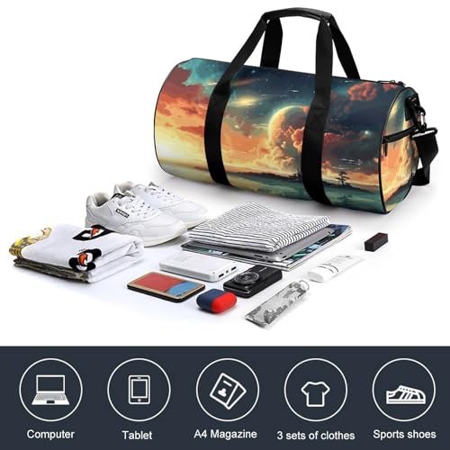 Anime Sky Gym Bag for Men Women, Sturdy Oxford Cloth Travel Bags with Removable Shoulder Strap, Waterproof Duffel Bag for Fitness, Travel, Yoga4