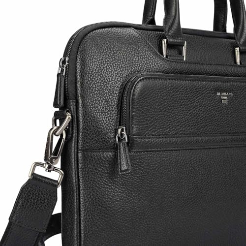 Image of Da Milano LeatherLaptop Bag for Men & Women | Laptop Messenger Bag | Fits Up To 15 inch Laptop | Ideal for Office Purpose (10018A)