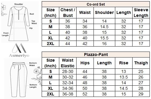 Image of Asmeriyo Women Printed Co Ord Set with Side Pocket | Women 2 Pic Kurta Set I Fancy Kurta Set | Stylish Kurti Outfit | Co-Ordination Wear | Festive and Casual wear (C-209-A-B-19-02)