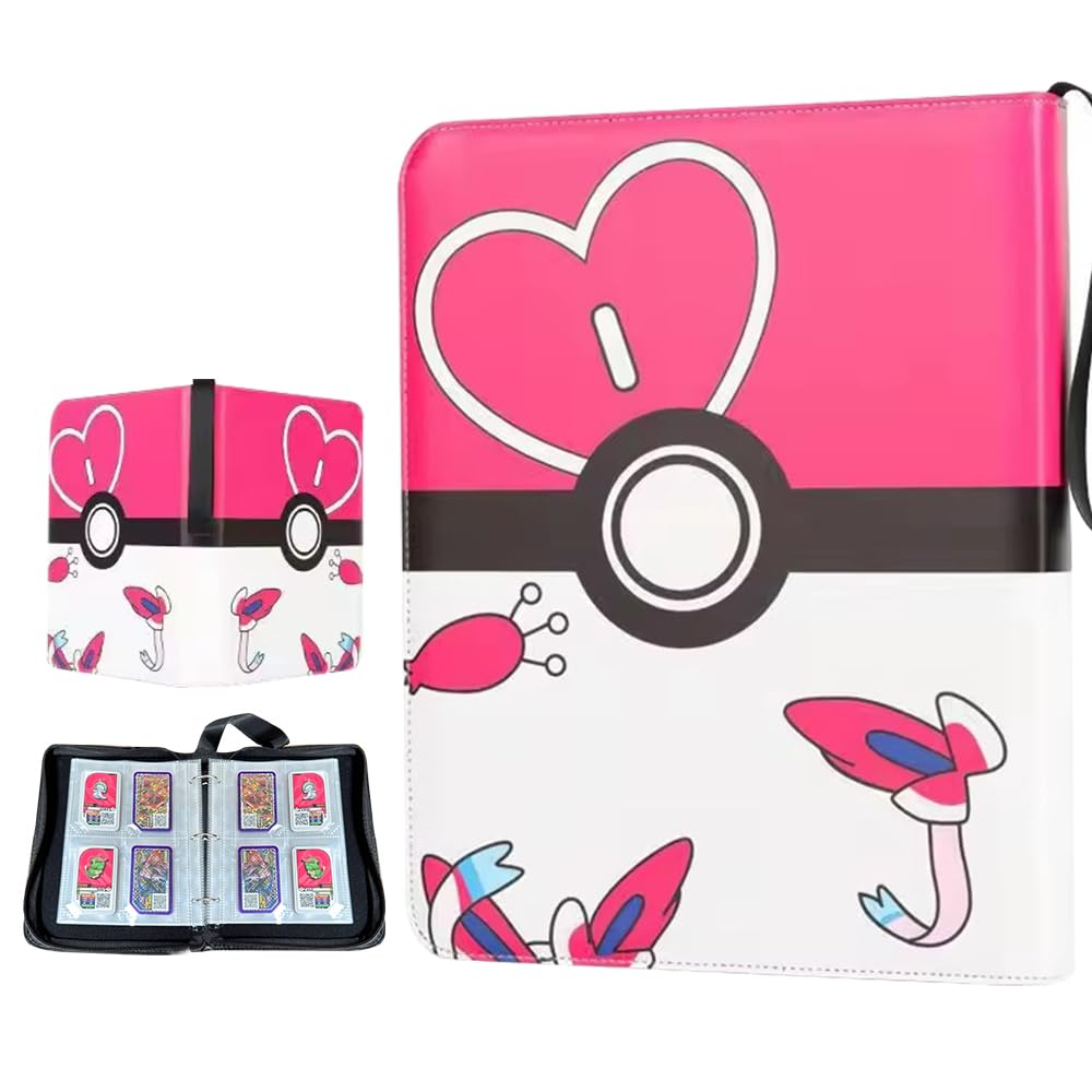 XFSRG Collectible Card Album 10 Pages 40 Slots for Cards Binder Cards One Piece Book of Cartes of Anime and Manga PU Football Binder Gifts for Children and Girls (A)
