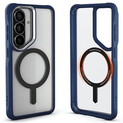 Image of Ghostek Covert Clear S26 Case MagSafe Compatible with Magnetic Ring, Slim Thin Shockproof Phone Cover Designed for 2026 Samsung Galaxy S26 (6.3 inch) (Blue Matte)