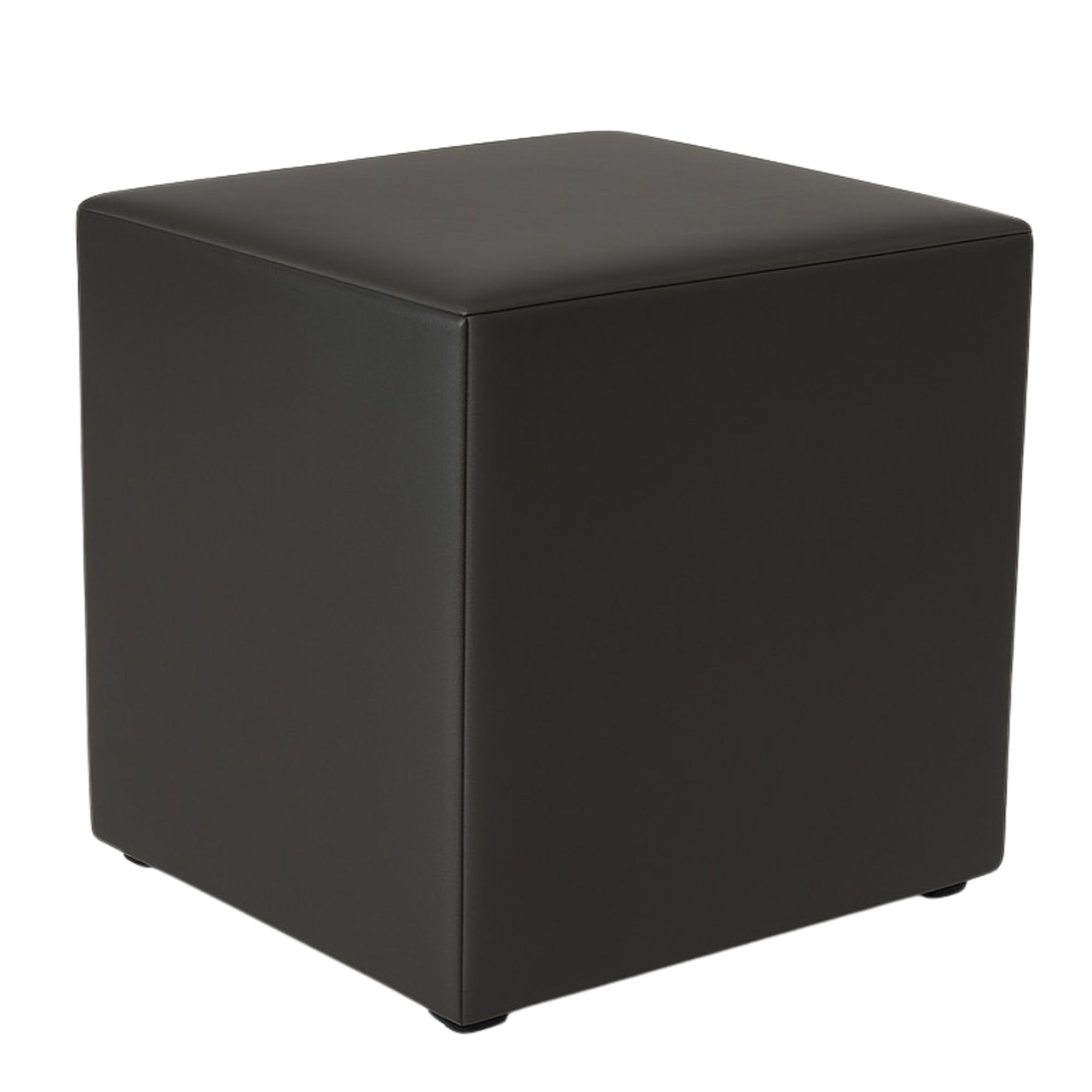 Hocker Wohnzimmer Sitzhocker - Quadratisch 40 x 40 cm - Sofahocker - Öko-Leder - Schwarz