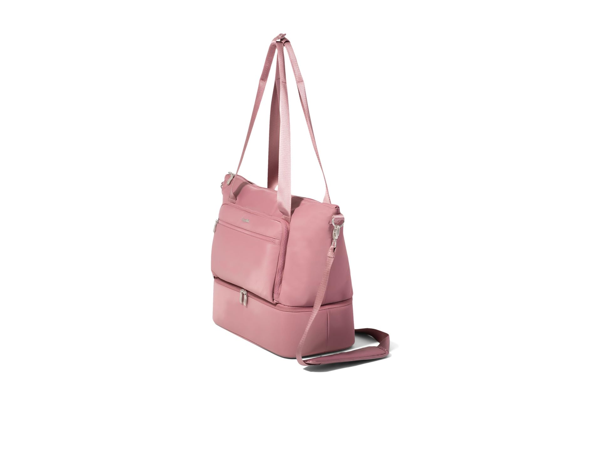 Baggallini Women's Park Ave Overnight Lightweight 14"x20" Travel Essential Weekender Tote Bag One Size Mauve Twill
