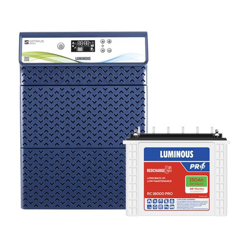 Luminous HKVA Inverter for Home, Office & Shop with Luminous Battery, Optimus 6500+ Pure Sine Wave 5500VA,72 Volt Inverter with Red Charge RC18000 PRO Tall Tubular 150 Ah- 6 Batteries Combo-image-8