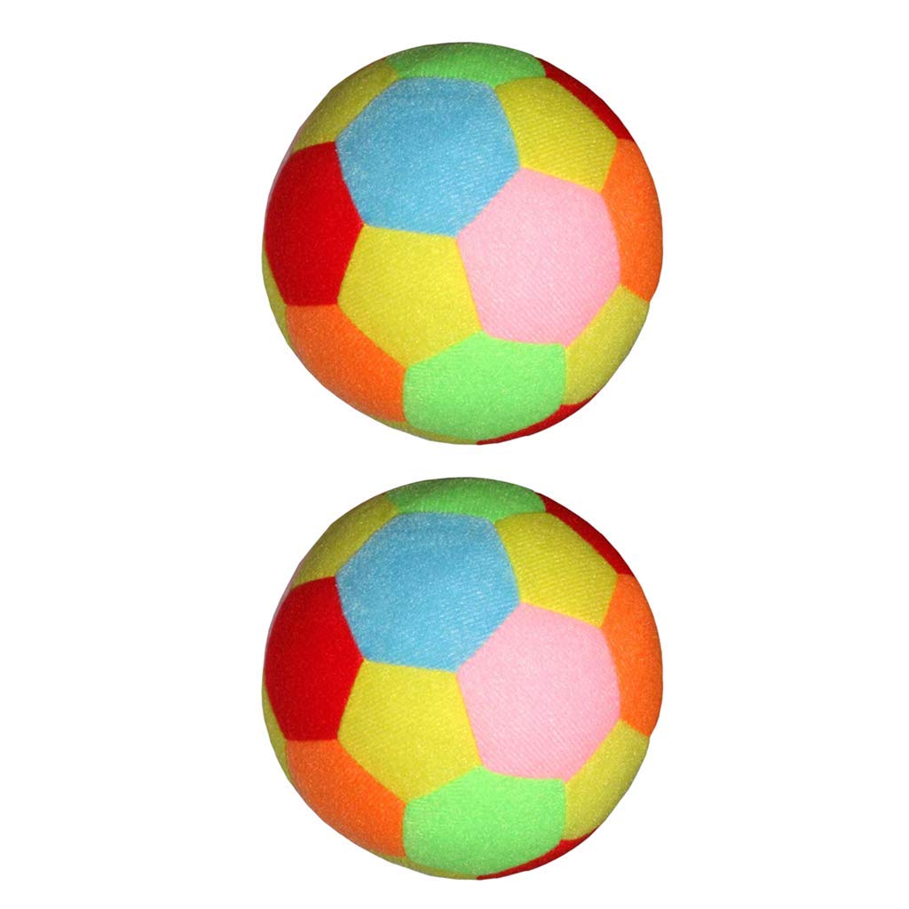 DFBTYG 2 Pieces Soft Fabric Ball Cotton Football with Chiming Bell – Sensory Toy Activity Toy for Kids Toddlers Pets