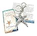 Smiling Wisdom - Starfish Story You Make a Profound Difference Appreciation Small Keepsake Card and Custom Designed Weighted Gift Set - Ornate Swirl Keychain