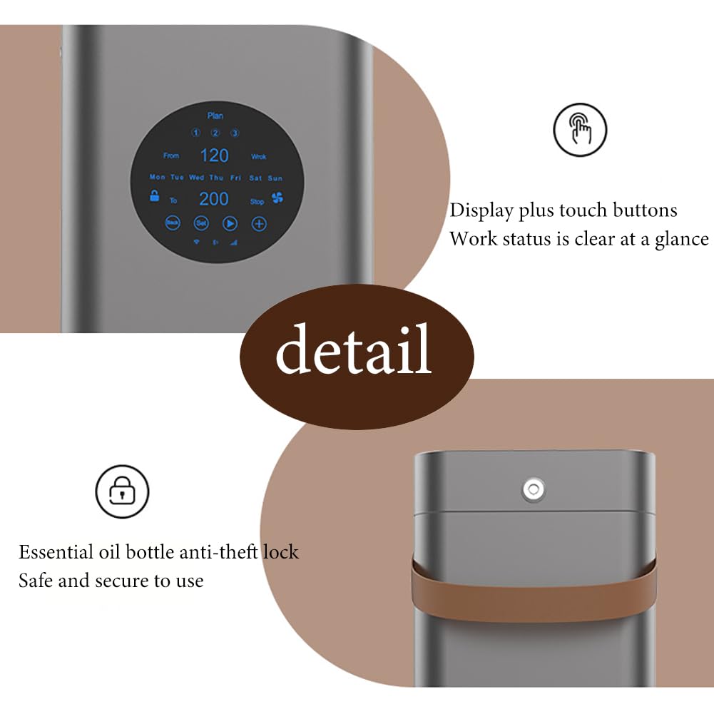 Diffuseur d'huiles essentielles, 1500 ml, machine de parfum sur sol, couverture de 4000 m², contrôle intelligent pour la maison, le bureau, le hall