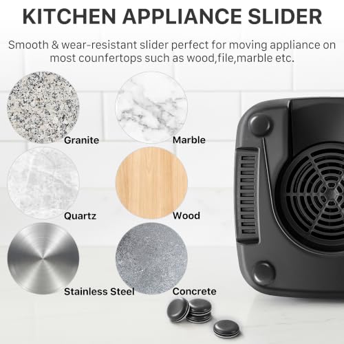 Image of 8PCS Appliance Sliders for Kitchen Black,Self-Adhesive Small Kitchen Appliance Slider Hacks Easy to MovIing & Space Saving Must Have Gadgets Mixer Accessories for countertop