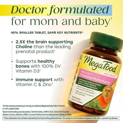 MegaFood Baby & Me 2 Prenatal Vitamins