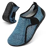 XIHALOOK Womens Beach Water Shoes Quick Dry Barefoot for Swim Pool Lake Kayaking Surfing Multi Blue, 8-9 Women/6.5-7 Men