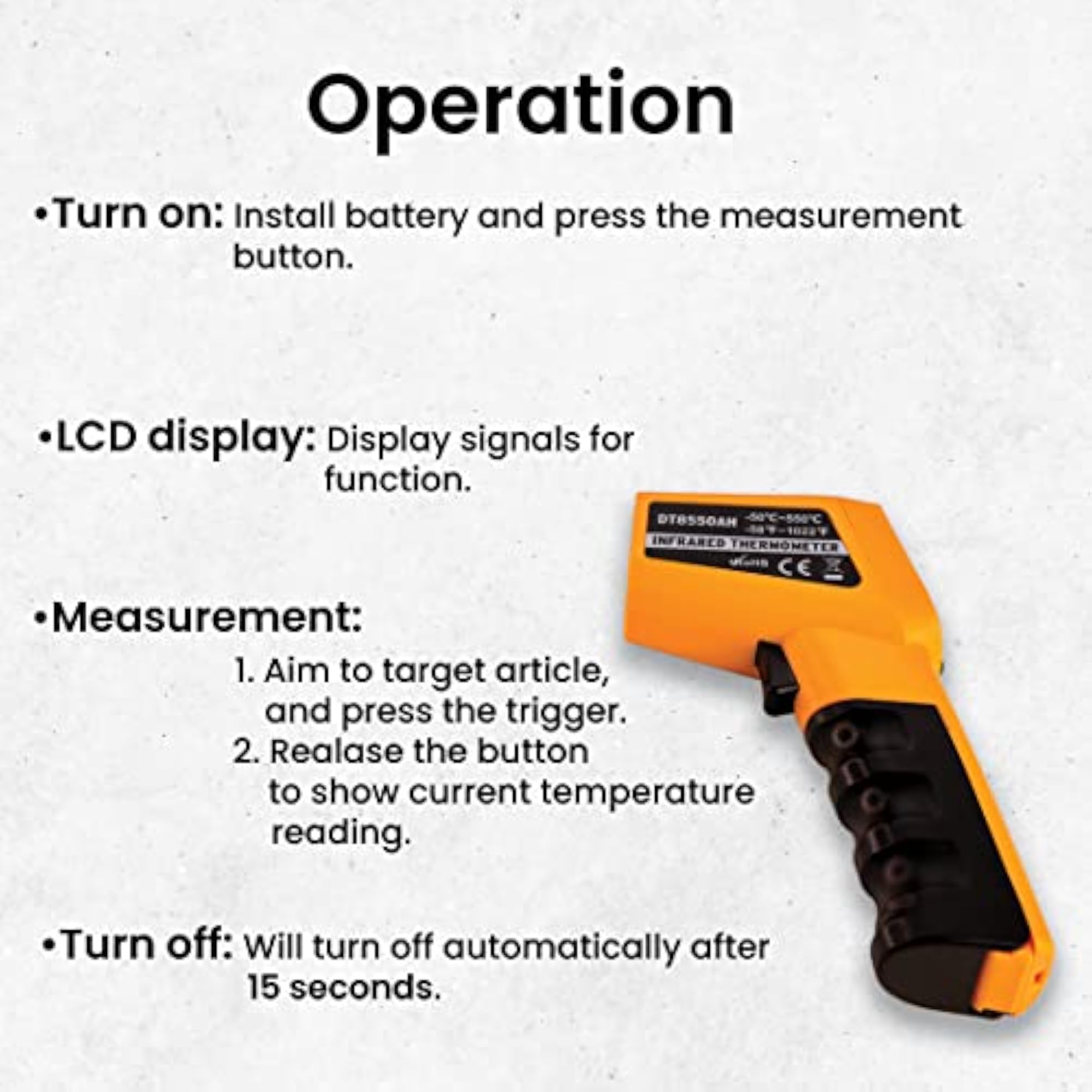 Infrared Thermometer Non-Contact Digital Temperature Gun