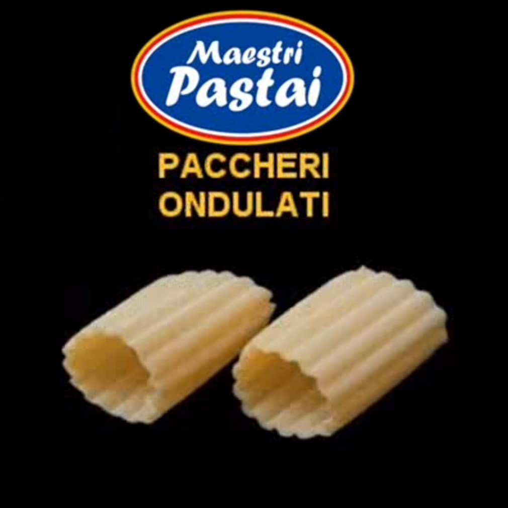 Maestri Pastai, Gourmet Paccheri Ondulati Italian Pasta "Wavy Paccheri Pasta", (Pack of 2) "Series 42", Premium Quality Imported from Mercato San Severino, Italy, 17.66 oz (1.1 lbs) (each)