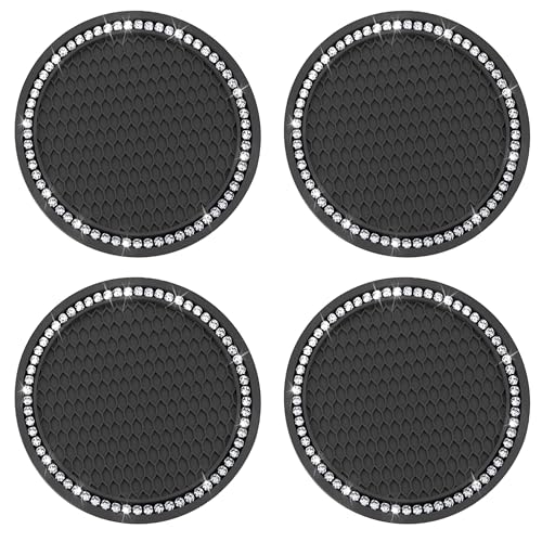 Portavasos de silicona con brillo para carro, 4 piezas miniatura 1