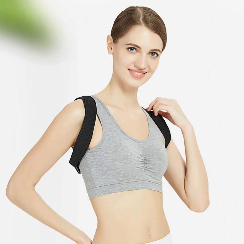 Bene Correttore Posturale Spalle – Fascia Posturale Spalle e Schiena Uomo Donna Bambini - Correttore Postura Adattabile Fascia posturale Spalle e Schiena Unisex, Black