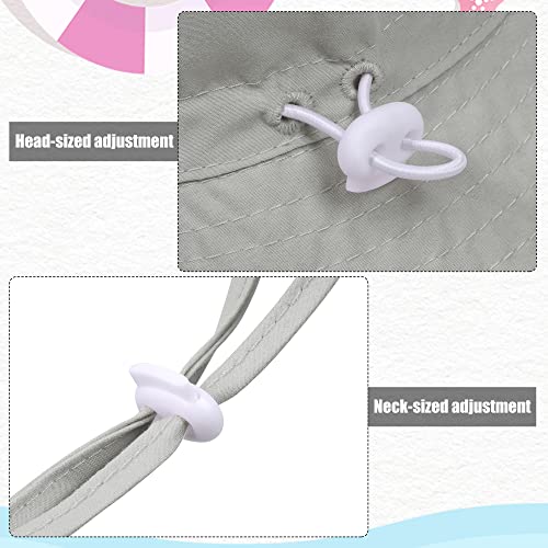 Poroka 4 Pack Baby Toddler Sun Hat Summer UPF 50+ Sun Protection Bucket Hat Adjustable Wide Brim Beach Hats for Girls Boys4