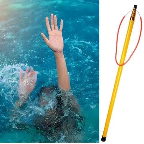 15 FT Telescopic Pool Rescue Hook,Water Safety Pole.Adjustable Heavy-Duty Fiberglass Lightweight Telescoping Pole.Non Slip Handle for Emergency Life Saving Water Drowning.